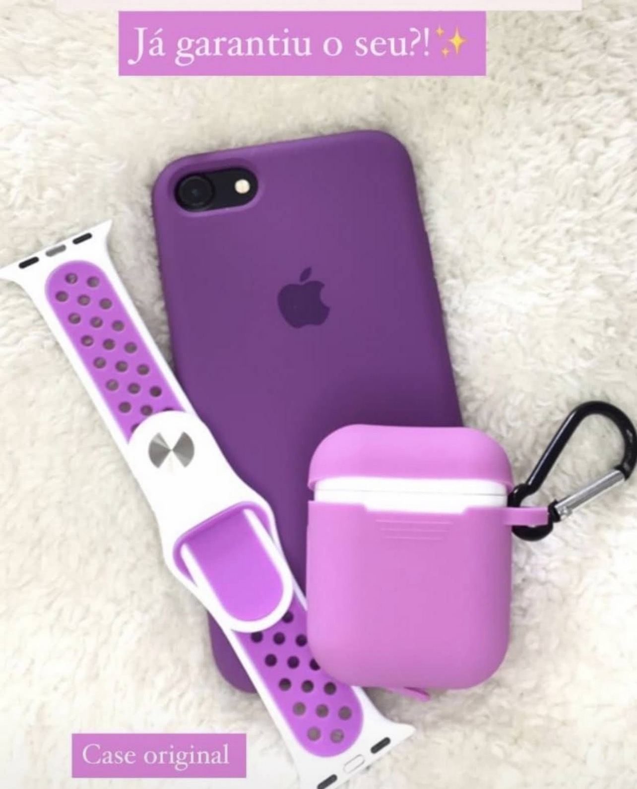 Kit de capinha, capa de fone e capa de relógio